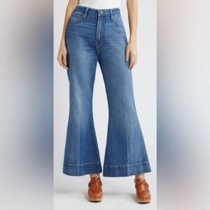 NWT Frame The Extreme Flare Ankle Blue Wide Leg High Waist Jeans Size 30